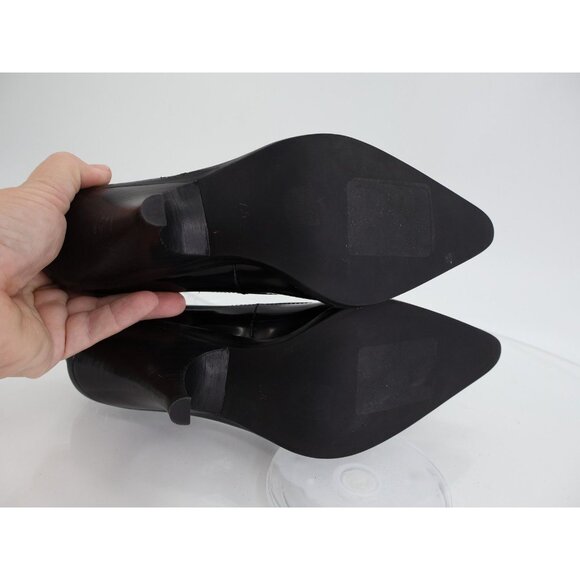 Jeffrey Campbell Mary Jane Pump Size 7.5 Black Patent Leather Kitten Heel Pointe - Picture 13 of 16